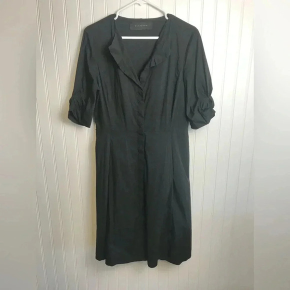 Elie Tahari Black Button Front Dress fits like medium D31 - Picture 1 of 6
